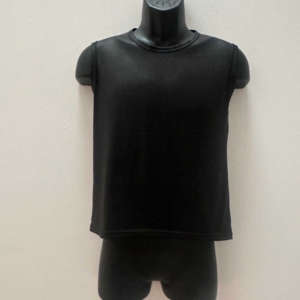 Ball Vegan Leather Stretch Sleeveless T Shirt Small Gently worn - Picture 2 of 3
